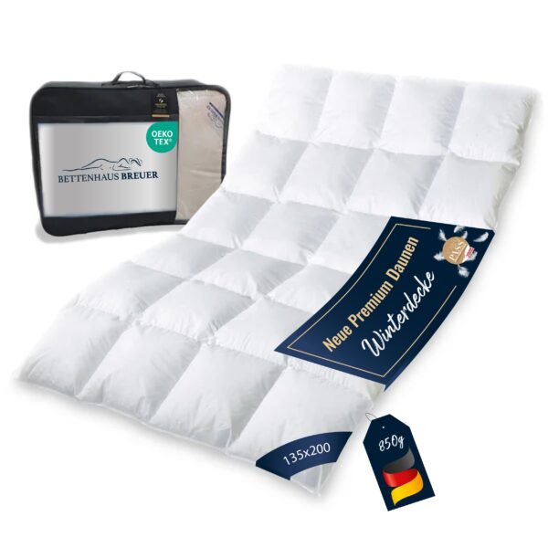 Daunenbett neue warme premium Daunen Bettdecke 135x200 Daunenpass 850g EAN:4033829377950