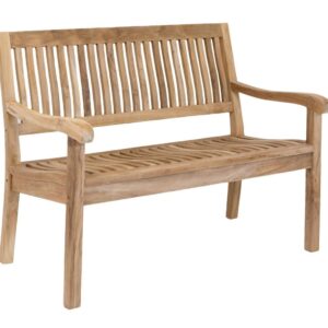 Stabile 2-sitzer Gartenbank Kingsbury in Premium Teak 120 cm EAN:4039214011409