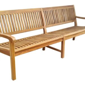 Stabile XXL Gartenbank Kingsbury mit Armlehne 200 cm in Premium Teak EAN:4039214605790