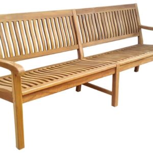 Stabile XXL Gartenbank Kingsbury mit Armlehne 220 cm in Premium Teak EAN:4039214605806