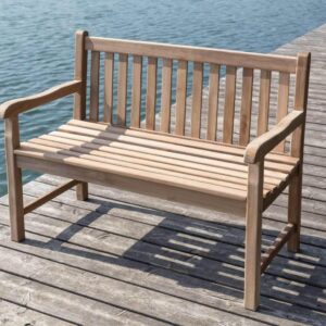 Teak Gartenbank Timberly 120 cm mit Armlehne EAN:4041908050199