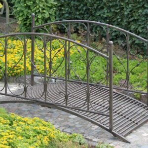 Gartenbrücke DUKONO Teichbrücke aus Metall dunkelbraun lackiert EAN:4041908069283