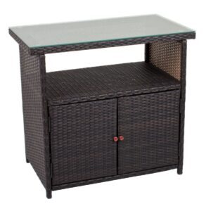 Outdoor Kommode Gartenschrank PADUA Polyrattan Coffee braun EAN:4041908112316