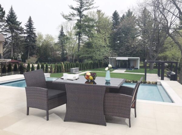 Garten Sitzgruppe Balkonset Polyrattan braun mit Tisch und Kissen EAN:4062444020972