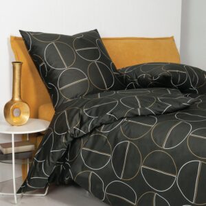 Bettwäsche Janine Mako Satin J.D. 87087-2 Kreise Anthrazit 135x200 EAN:4065334091403