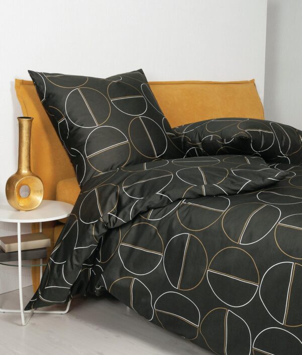 Bettwäsche Janine Mako Satin J.D. 87087-2 Kreise Anthrazit 135x200 EAN:4065334091403