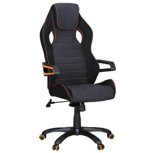 Bürostuhl Gamingstuhl VENEDIG Stoff Schwarz/Grau/Orange mit Armlehne EAN:4250950227026