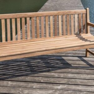 Stabile Gartenbank Picadelly 180 cm in Premium Teak mit Armlehne EAN:4250983102727