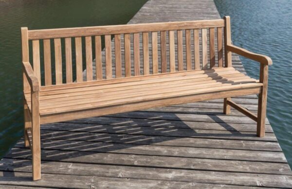 Stabile Gartenbank Picadelly 180 cm in Premium Teak mit Armlehne EAN:4250983102727