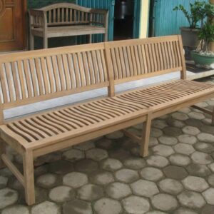 Stabile XXL Gartenbank Kingsbury in Premium Teak ohne Armlehne 220 cm EAN:4250983104356