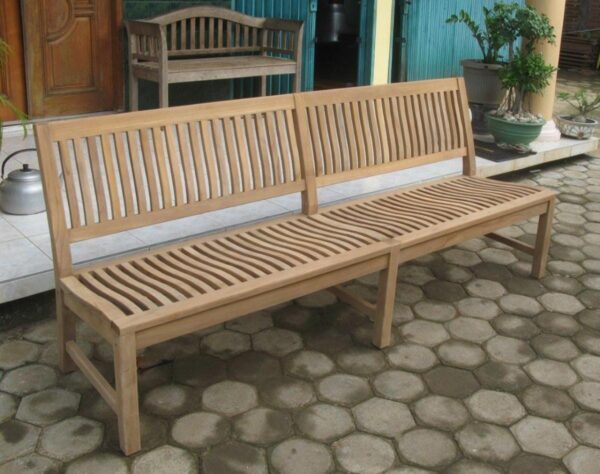 Stabile XXL Gartenbank Kingsbury in Premium Teak ohne Armlehne 220 cm EAN:4250983104356