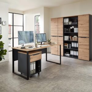 Komplettbüro MEMPHIS VII 5-teilig Front Artisan Eiche Korpus Graphit EAN:4250983126273