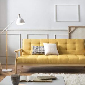 SalesFever Schlafsofa skandinavisch Strukturstoff senfgelb EAN:4251744806977