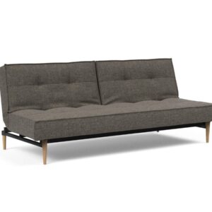 Innovation Splitback Klappsofa 216 Flashtex Dark Grey Styletto Holz hell / Gestell schwarz EAN:5700110818896