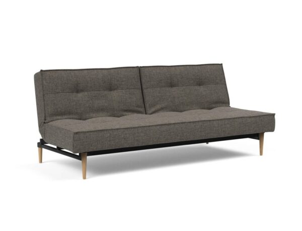 Innovation Splitback Klappsofa 216 Flashtex Dark Grey Styletto Holz hell / Gestell schwarz EAN:5700110818896