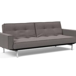 Innovation Splitback Klappsofa mit Polster-Armlehne 521 Mixed Dance Grey Chrom / Mattschwarz EAN:5700110825689