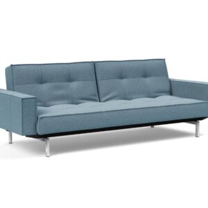 Innovation Splitback Klappsofa mit Polster-Armlehne 525 Mixed Dance Light Blue Chrom / Mattschwarz EAN:5700110825696