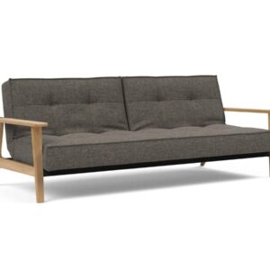 Innovation Splitback Klappsofa 216 Flashtex Dark Grey Elk Rauch-Eiche / Gestell schwarz EAN:5700110826365