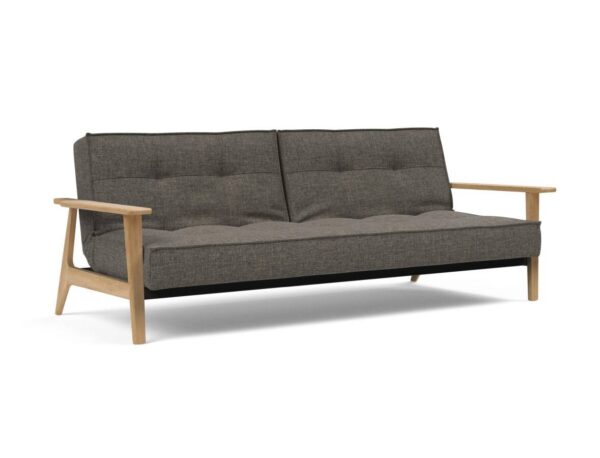 Innovation Splitback Klappsofa 216 Flashtex Dark Grey Elk Rauch-Eiche / Gestell schwarz EAN:5700110826365