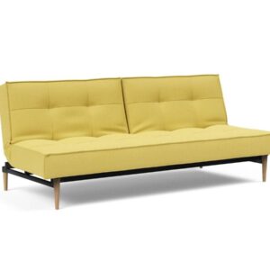 Innovation Splitback Klappsofa 554 Soft Mustard Flow Styletto Holz hell / Gestell schwarz EAN:5700110945301