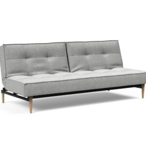 Innovation Splitback Klappsofa 590 Micro Check Grey Styletto Holz hell / Gestell schwarz EAN:5700110945301