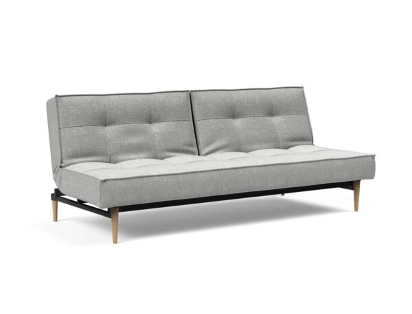 Innovation Splitback Klappsofa 590 Micro Check Grey Styletto Holz hell / Gestell schwarz EAN:5700110945301