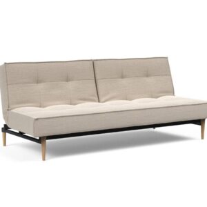 Innovation Splitback Klappsofa 612 Linen Sand Grey Styletto Holz hell / Gestell schwarz EAN:5700110945301