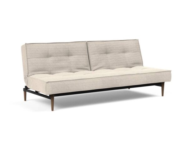 Innovation Splitback Klappsofa 594 Corduroy Ivory Styletto Holz dunkel / Gestell schwarz EAN:5700110945400