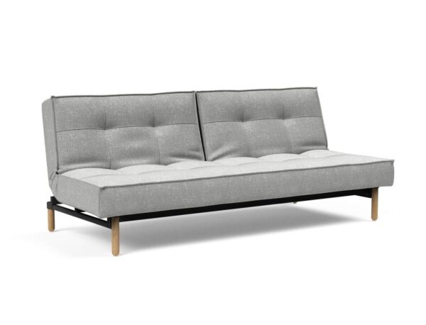 Innovation Splitback Klappsofa 590 Micro Check Grey Stem Holz hell / Gestell schwarz EAN:5700110945424