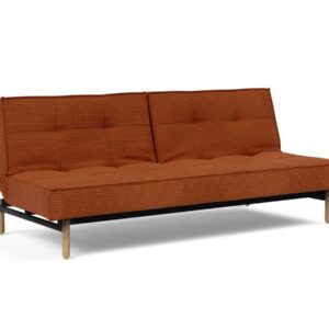 Innovation Splitback Klappsofa 595 Curduroy Burnt Orange Stem Holz hell / Gestell schwarz EAN:5700110945424