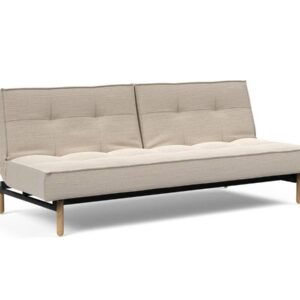 Innovation Splitback Klappsofa 612 Linen Sand Grey Stem Holz hell / Gestell schwarz EAN:5700110945424