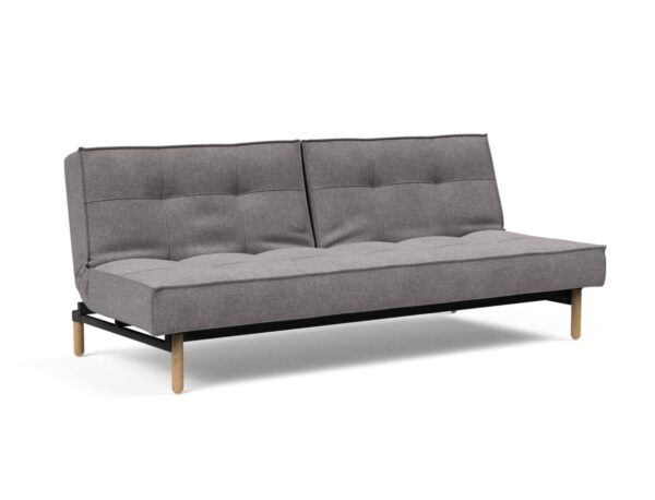 Innovation Splitback Klappsofa 217 Flashtex Light Grey Stem Holz hell / Gestell schwarz EAN:5700110945424