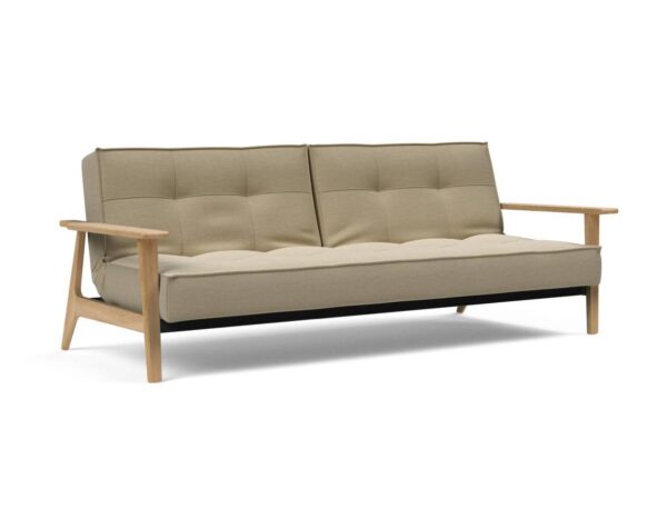 Innovation Splitback Klappsofa 571 Vivus Dusty Sand Elk Rauch-Eiche / Gestell schwarz EAN:5700110945479