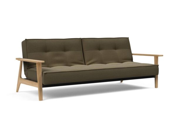 Innovation Splitback Klappsofa 575 Vivus Dusty Olive Elk Rauch-Eiche / Gestell schwarz EAN:5700110945479