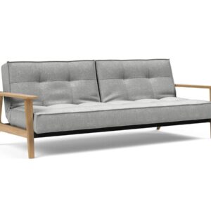 Innovation Splitback Klappsofa 590 Micro Check Grey Elk Rauch-Eiche / Gestell schwarz EAN:5700110945479