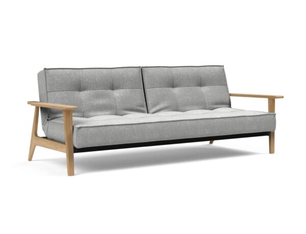 Innovation Splitback Klappsofa 590 Micro Check Grey Elk Rauch-Eiche / Gestell schwarz EAN:5700110945479