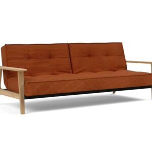 Innovation Splitback Klappsofa 595 Curduroy Burnt Orange Elk Rauch-Eiche / Gestell schwarz EAN:5700110945479