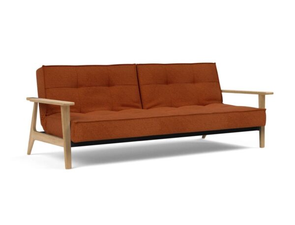 Innovation Splitback Klappsofa 595 Curduroy Burnt Orange Elk Rauch-Eiche / Gestell schwarz EAN:5700110945479