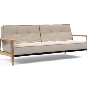 Innovation Splitback Klappsofa 612 Linen Sand Grey Elk Rauch-Eiche / Gestell schwarz EAN:5700110945479