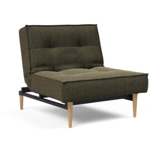 Innovation Splitback Stuhl Styletto Holz hell / Gestell schwarz 535 Boucle Forest Green EAN:5700110945516