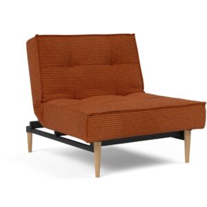 Innovation Splitback Stuhl Styletto Holz hell / Gestell schwarz 595 Curduroy Burnt Orange EAN:5700110945516