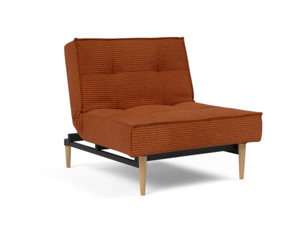 Innovation Splitback Stuhl Styletto Holz hell / Gestell schwarz 595 Curduroy Burnt Orange EAN:5700110945516