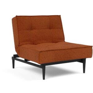 Innovation Splitback Stuhl Styletto Holz schwarz / Gestell schwarz 595 Curduroy Burnt Orange EAN:5700110945530