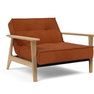 Innovation Splitback Stuhl mit Frej Armlehnen Frey Eiche 595 Curduroy Burnt Orange EAN:5700110945592