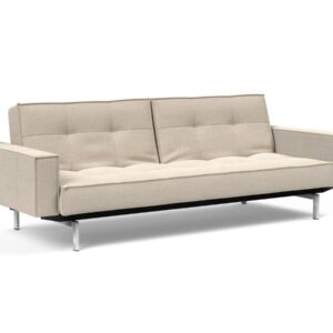 Innovation Splitback Klappsofa mit Polster-Armlehne 586 Phobos Latte Chrom / Mattschwarz EAN:5700110945615