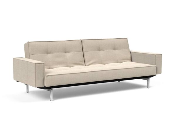 Innovation Splitback Klappsofa mit Polster-Armlehne 586 Phobos Latte Chrom / Mattschwarz EAN:5700110945615