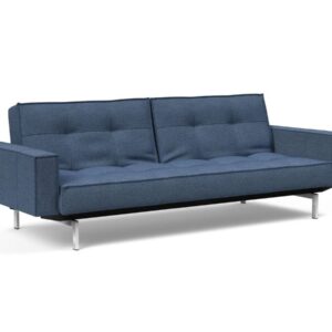 Innovation Splitback Klappsofa mit Polster-Armlehne 302 Weda Blue Chrom / Mattschwarz EAN:5700110945615