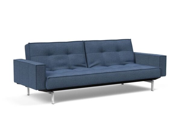 Innovation Splitback Klappsofa mit Polster-Armlehne 302 Weda Blue Chrom / Mattschwarz EAN:5700110945615