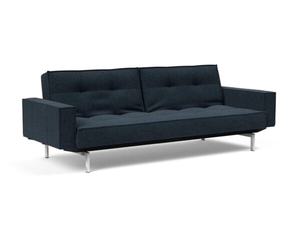 Innovation Splitback Klappsofa mit Polster-Armlehne 515 Nist Blue Chrom / Mattschwarz EAN:5700110945615