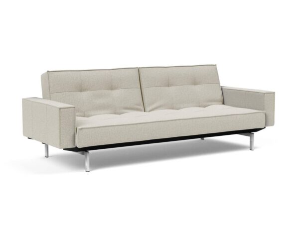 Innovation Splitback Klappsofa mit Polster-Armlehne 527 Mixed Dance Natural Chrom / Mattschwarz EAN:5700110945615